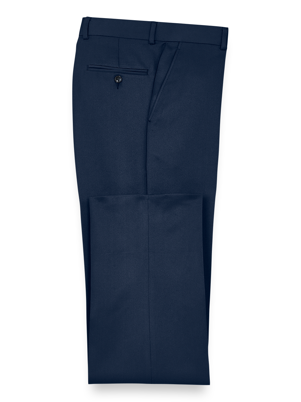 Product Image of Solid Microfiber Flat Front Pants-Navy#model_flat front