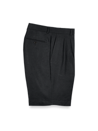 Linen Pleated Shorts - Black