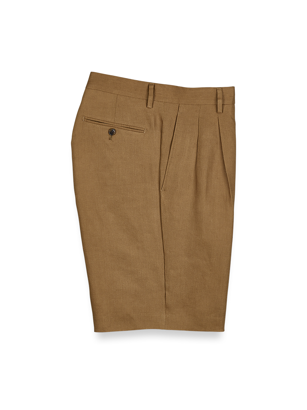 Product Image of Linen Pleated Shorts-Copper#model_pleated front