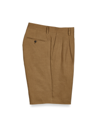 Linen Pleated Shorts - Copper