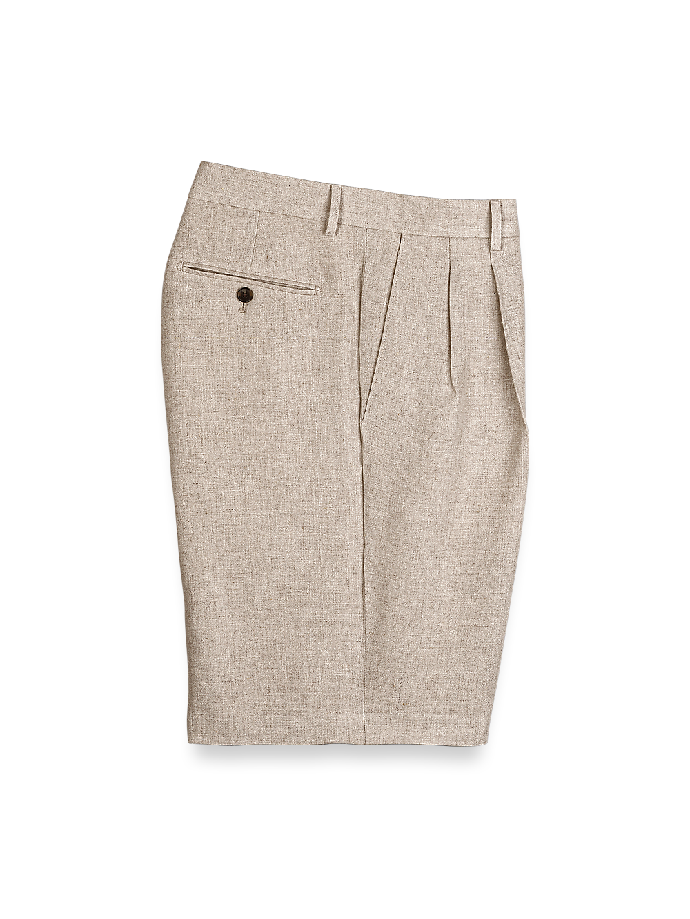 Product Image of Linen Pleated Shorts-Natural#model_pleated front