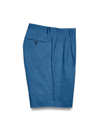 Linen Pleated Shorts - Indigo