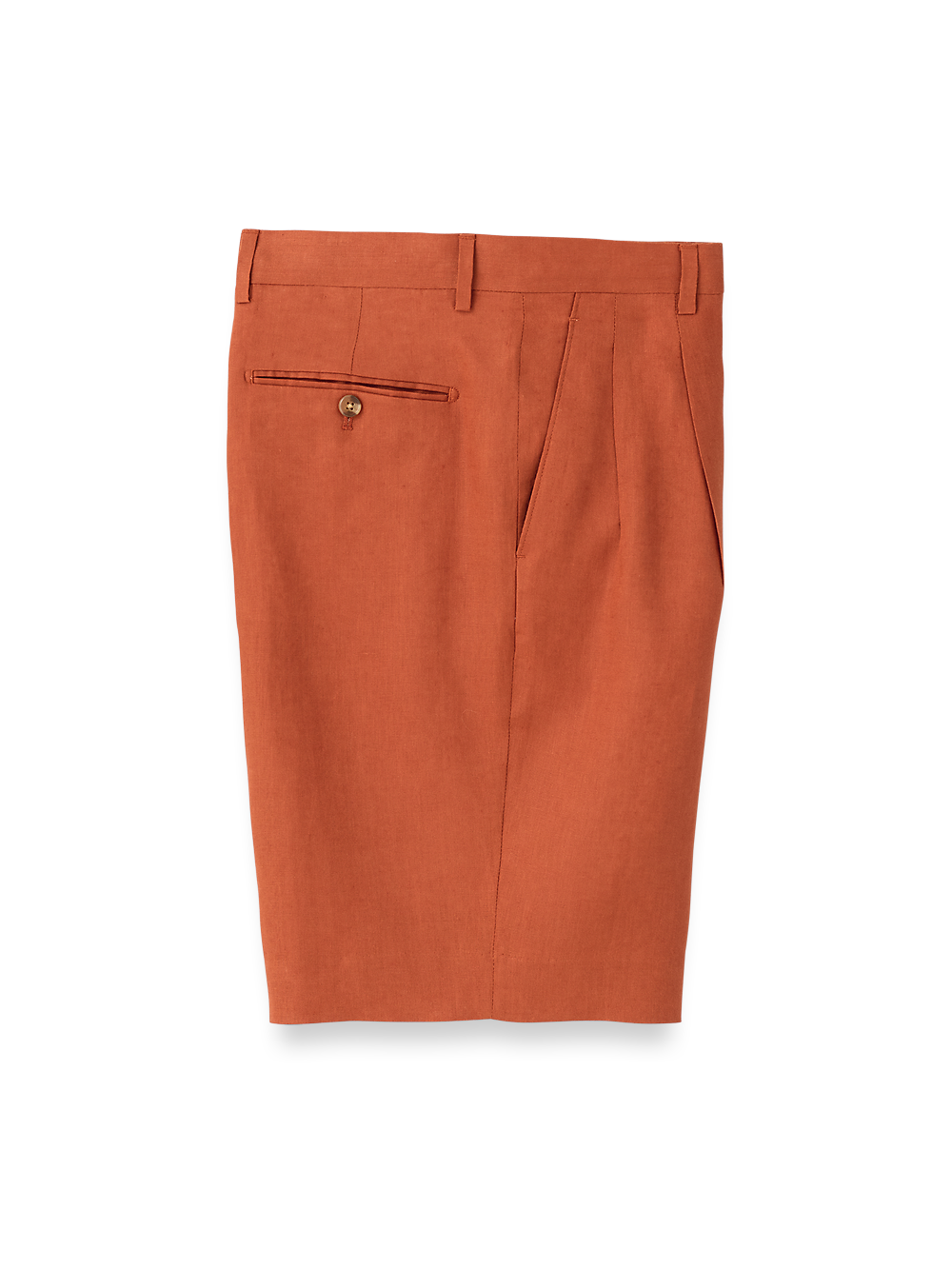 Product Image of Linen Pleated Shorts-Terracotta#model_pleated front