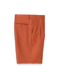 Linen Pleated Shorts - Terracotta