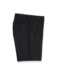 Linen Flat Front Shorts - Black