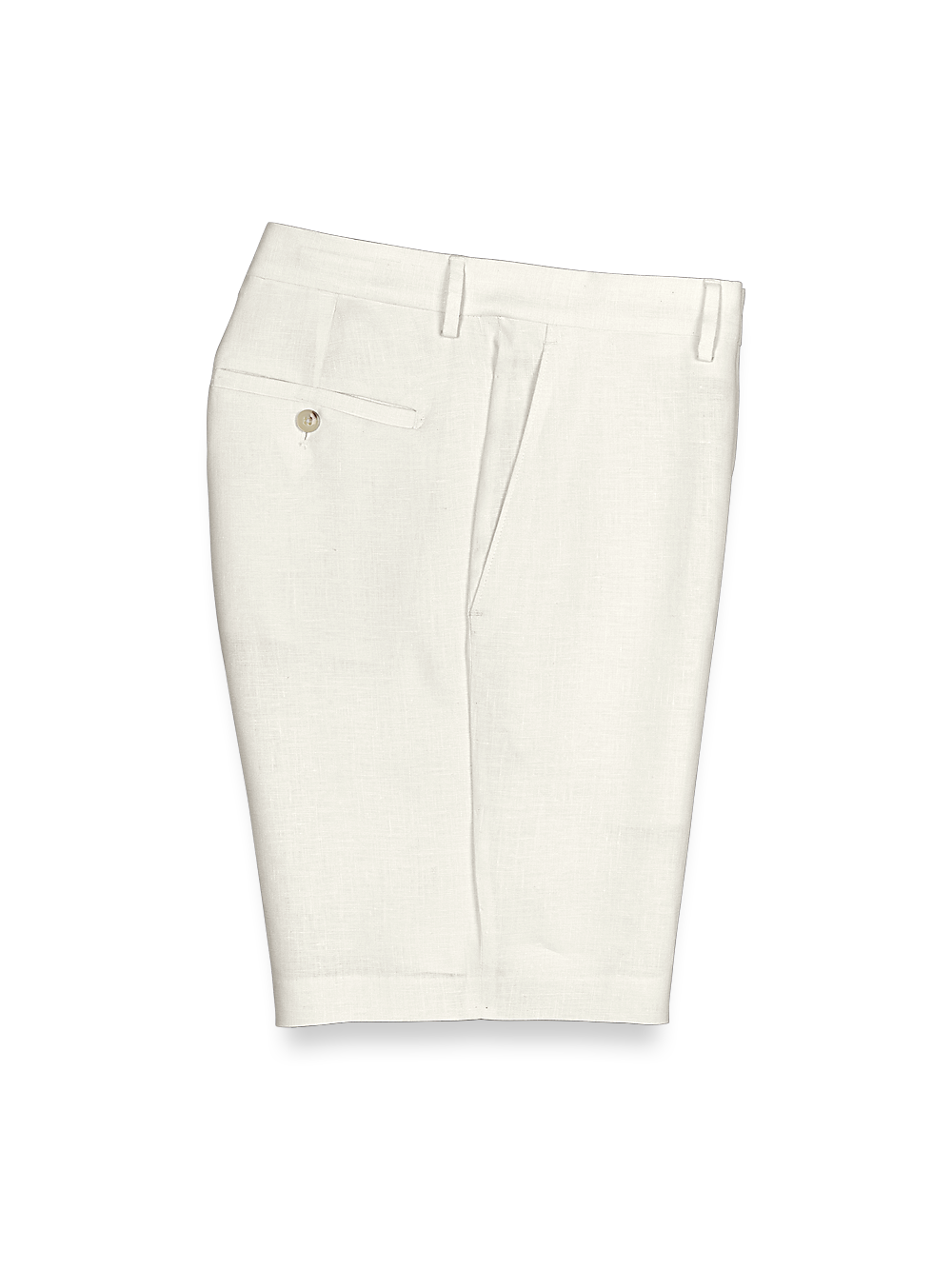 Product Image of Linen Flat Front Shorts-Ivory#model_flat front