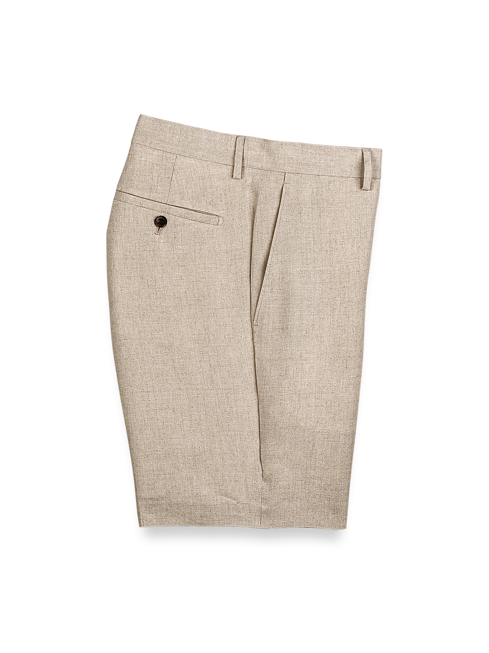 Product Image of Linen Flat Front Shorts-Natural#model_flat front