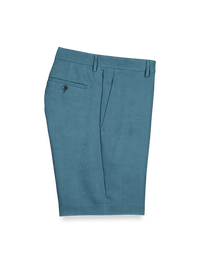 Linen Flat Front Shorts - Teal