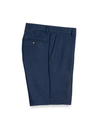 Linen Flat Front Shorts - Navy