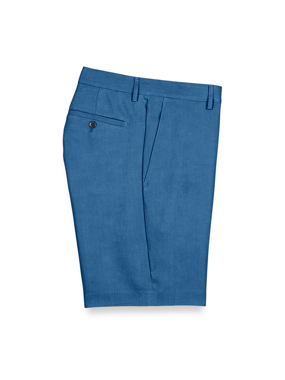 Product Image of Linen Flat Front Shorts-Indigo#model_flat front