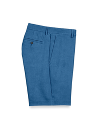 Linen Flat Front Shorts - Indigo