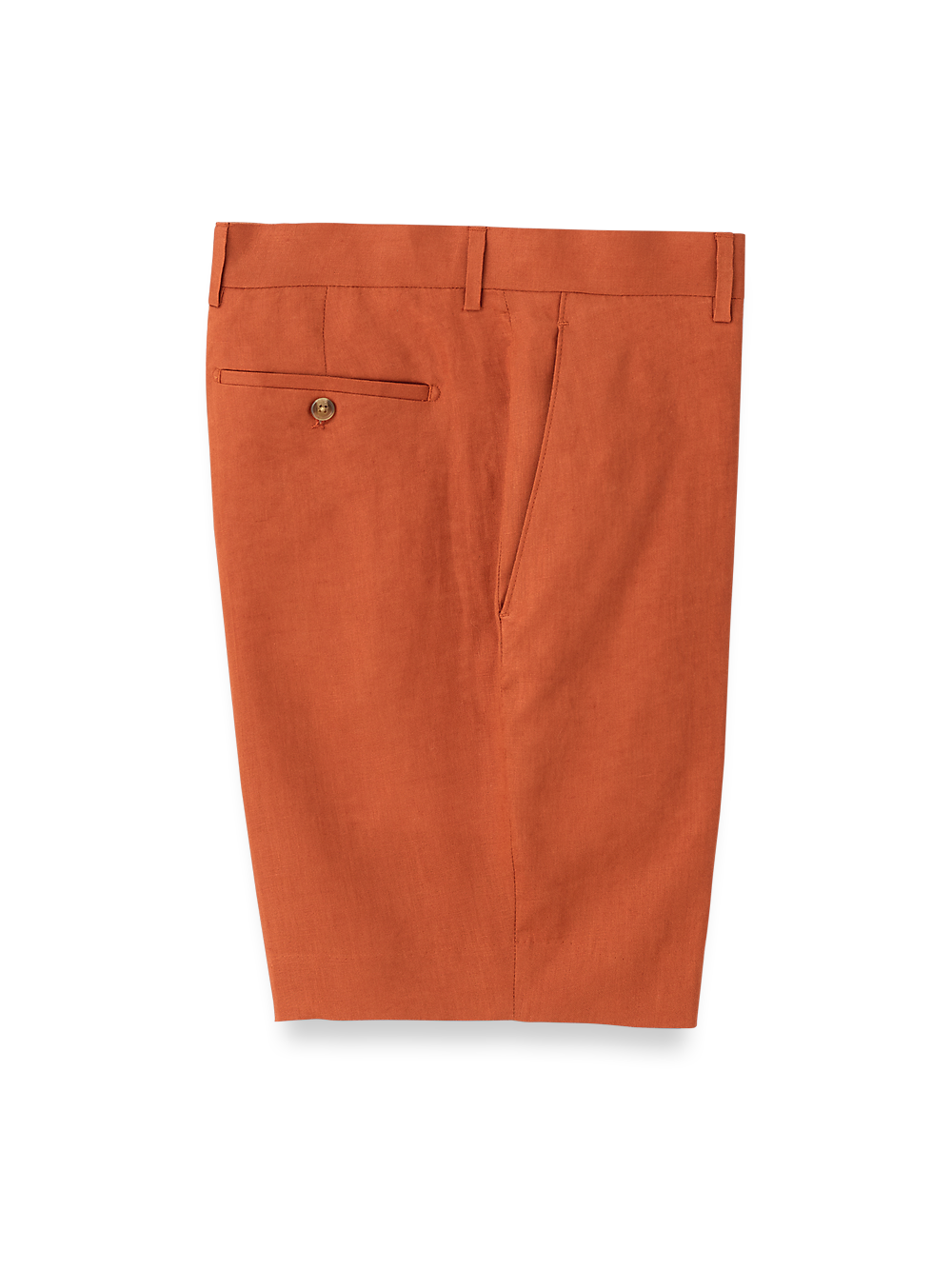 Product Image of Linen Flat Front Shorts-Terracotta#model_flat front