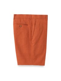 Linen Flat Front Shorts - Terracotta