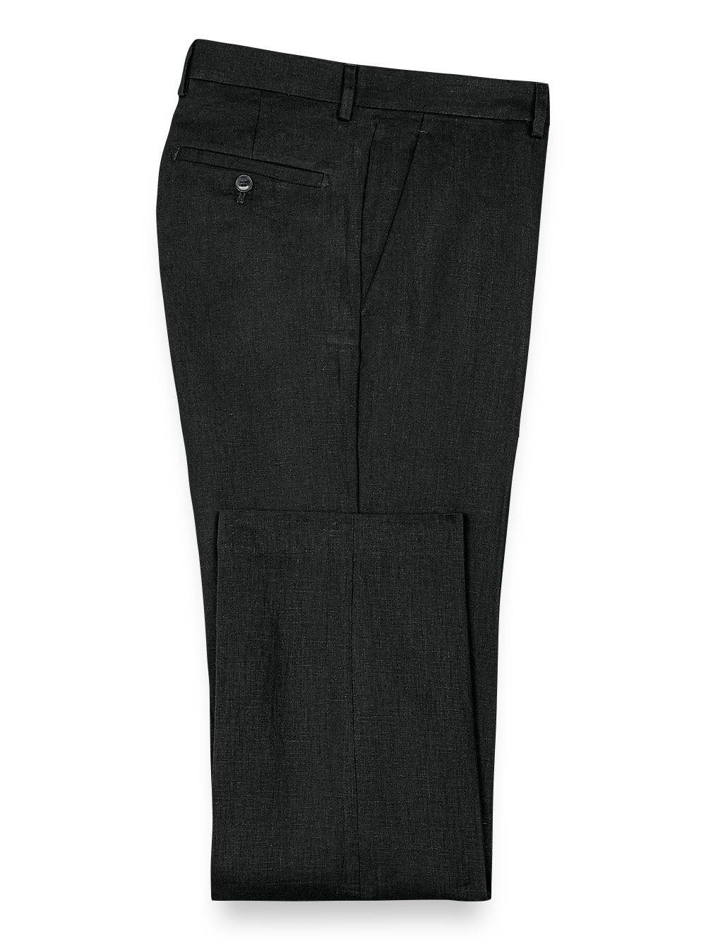 Product Image of Linen Flat Front Pants-Black#model_flat front