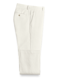 Linen Flat Front Pants - Ivory