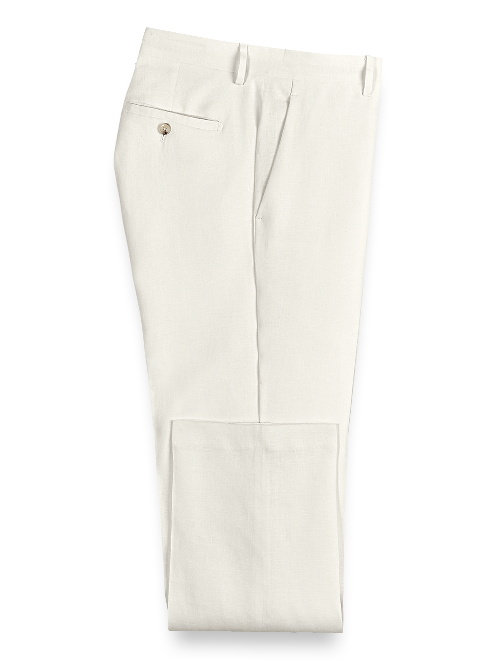 Linen Flat Front Pants - Ivory – Paul Fredrick