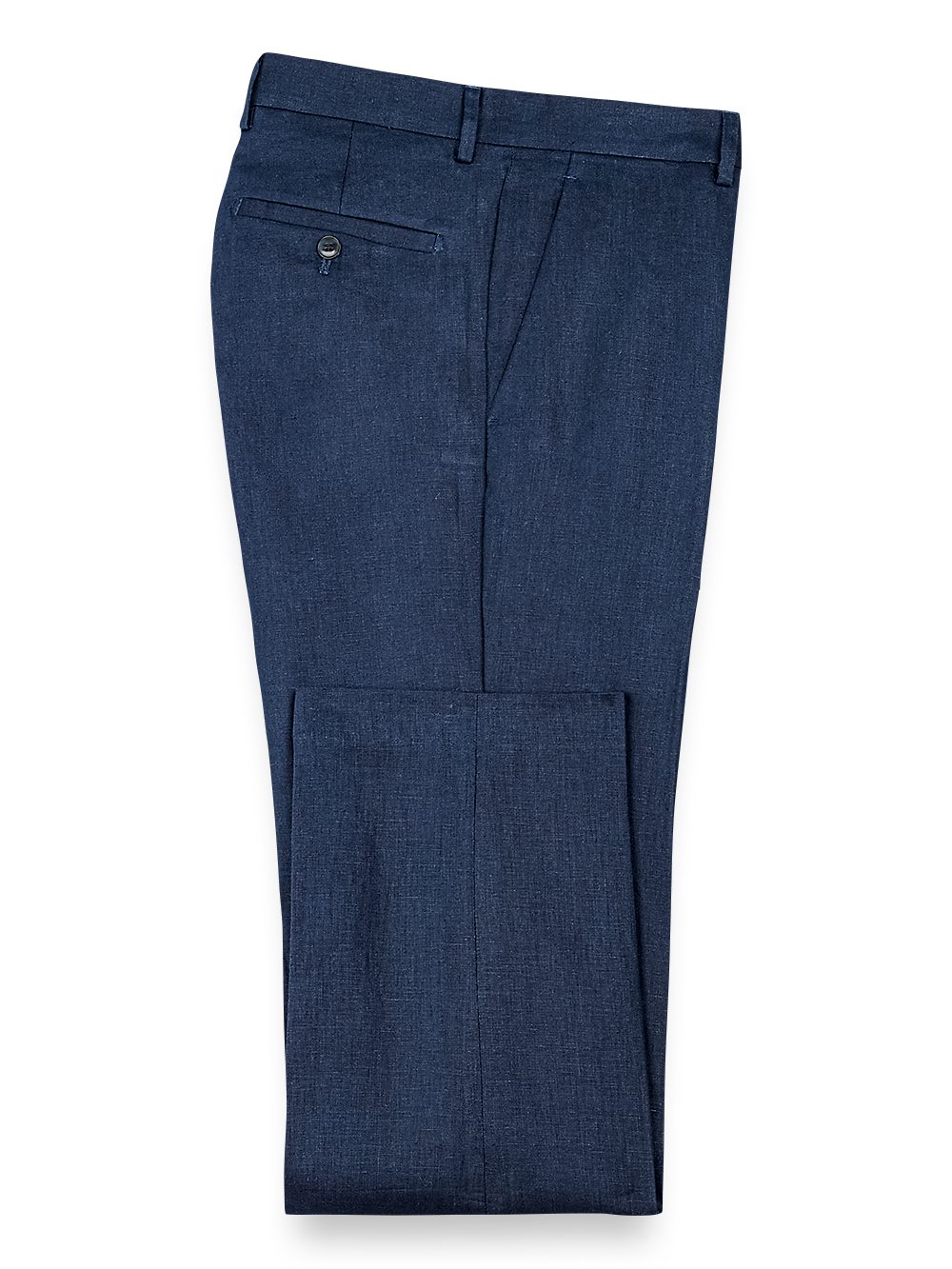 Product Image of Linen Flat Front Pants-Navy#model_flat front