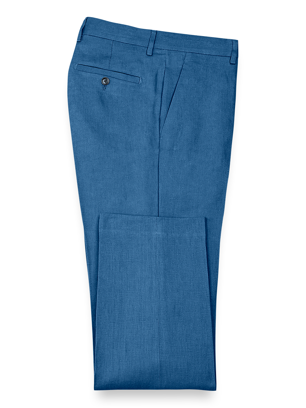 Product Image of Linen Flat Front Pants-Indigo#model_flat front