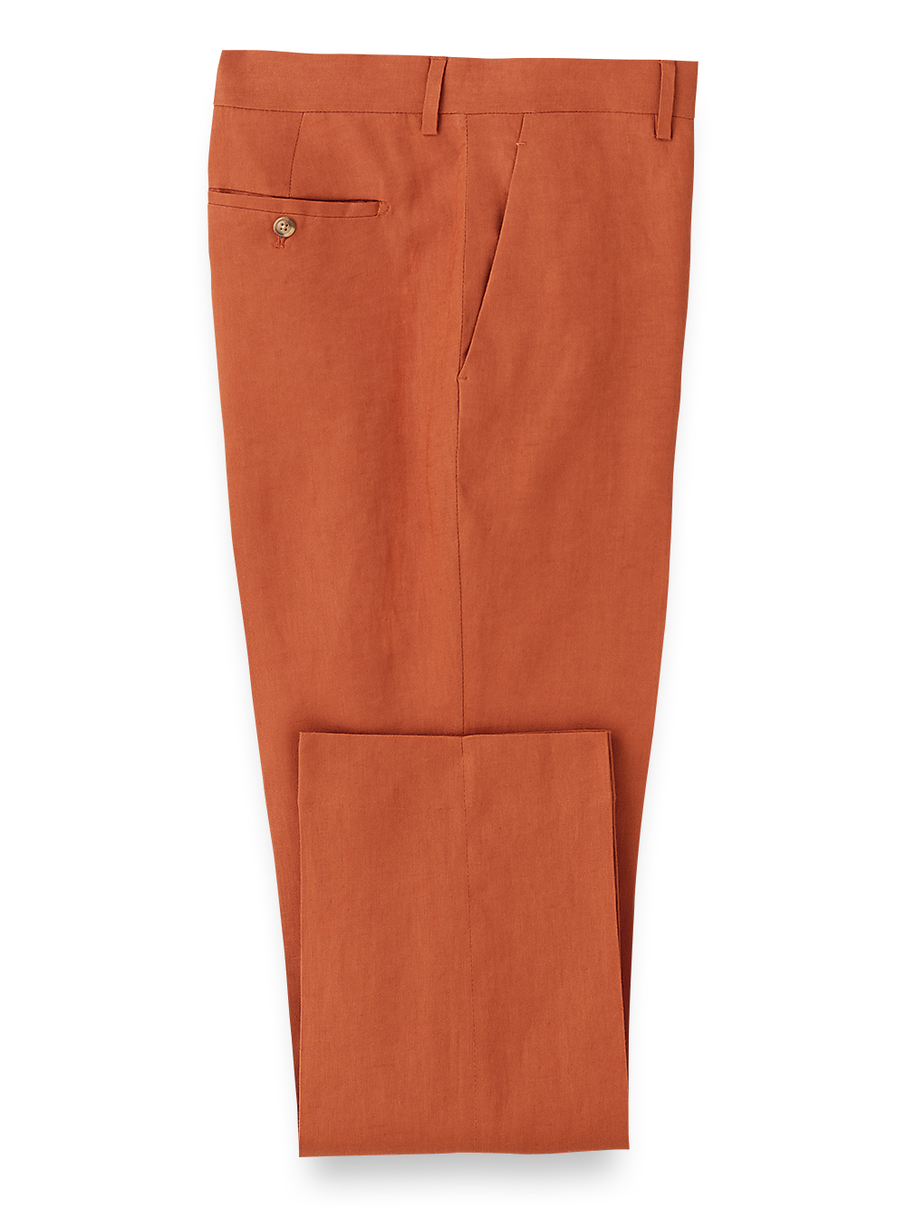 Product Image of Linen Flat Front Pants-Terracotta#model_flat front