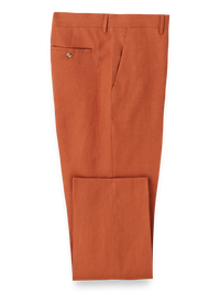 Linen Flat Front Pants - Terracotta