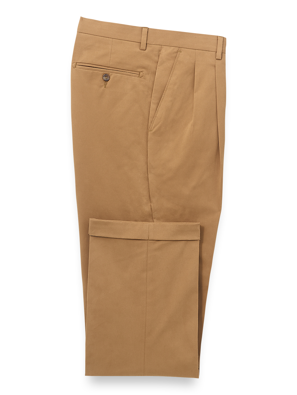 Product Image of Classic Fit Cotton Stretch Twill Pleated Pants-Copper#model_pleated front