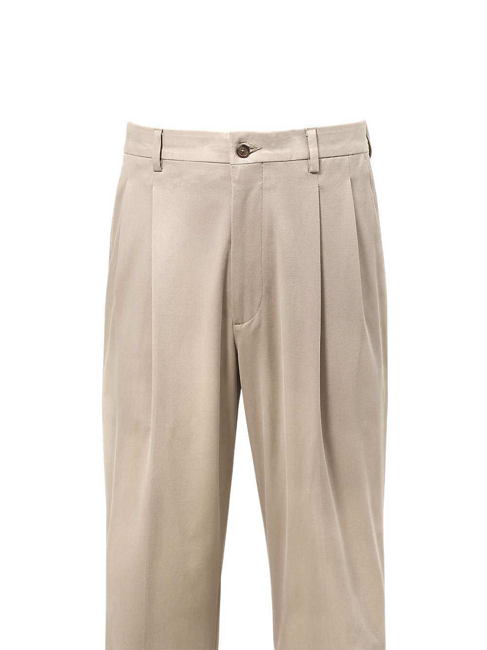 Alternate Image of Classic Fit Cotton Stretch Twill Pleated Pants-1#model_pleated front