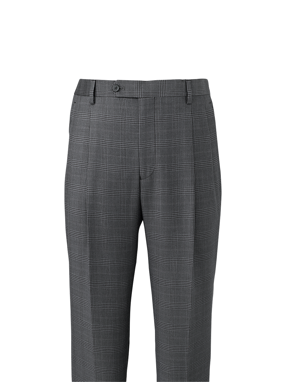 Alternate Image of Microfiber Plaid Pleated Pants-1#model_pleated front