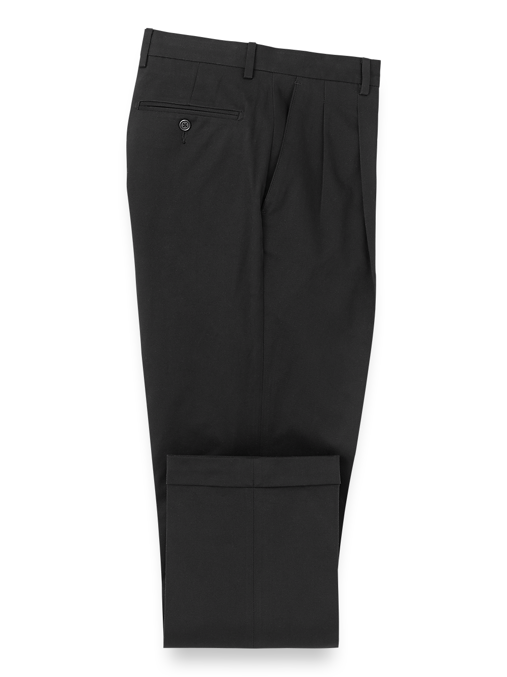 Product Image of Cotton Stretch Twill Pants-Black#model_pleated front