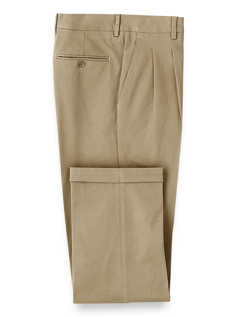 Product Image of Cotton Stretch Twill Pants-Dark Khaki#model_pleated front