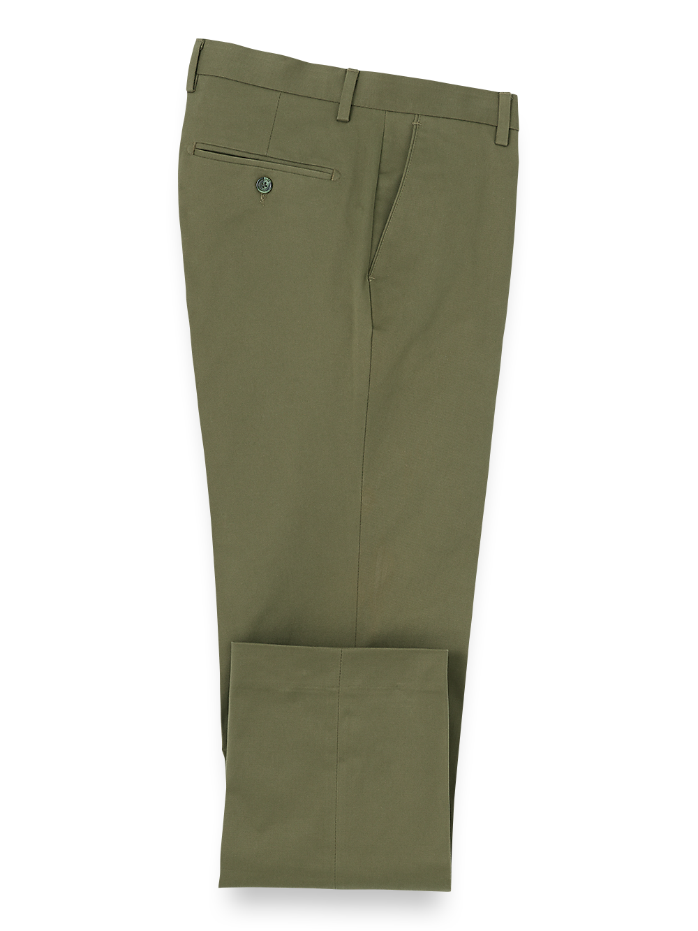 Product Image of Cotton Stretch Twill Pants-Olive#model_flat front