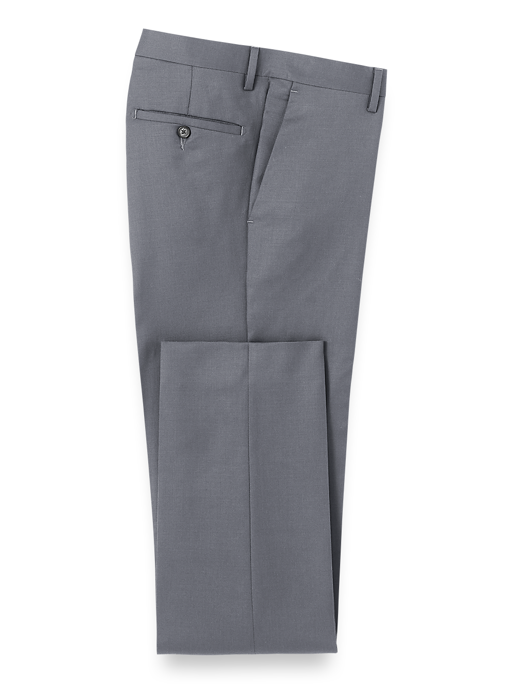 Product Image of Wool Gabardine Flat Front Pants-Grey#model_flat front