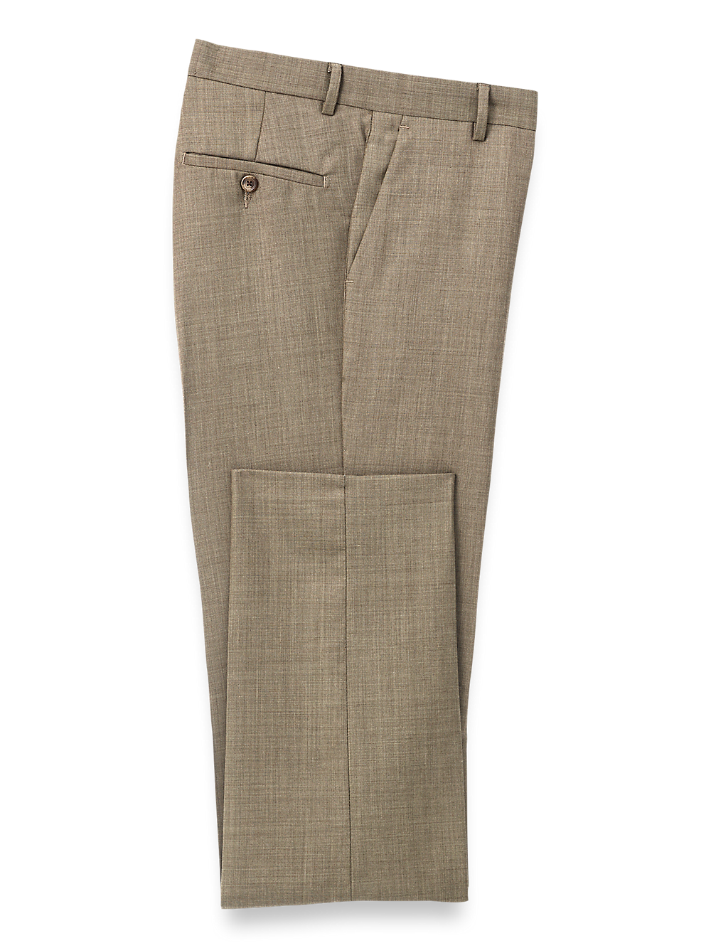 Product Image of Wool Sharkskin Pants-Light Brown#model_flat front