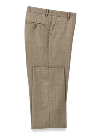 Wool Sharkskin Pants - Light Brown