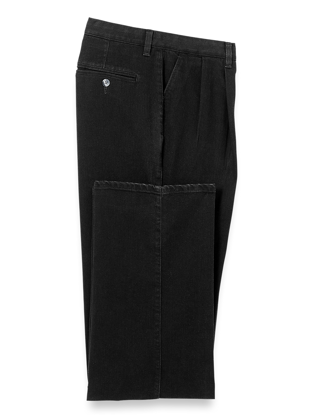 Product Image of Denim Pants-Black#model_pleated front