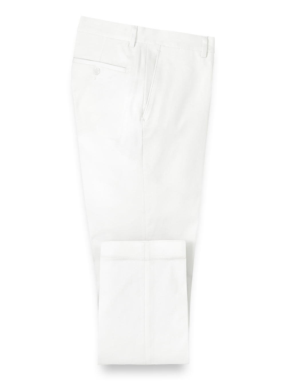 Product Image of Cotton Stretch Twill Pants-White#model_flat front