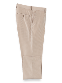 Pinstripe Flat Front Pants - Tan Stripe