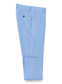 Pinstripe Flat Front Pants - Blue Stripe