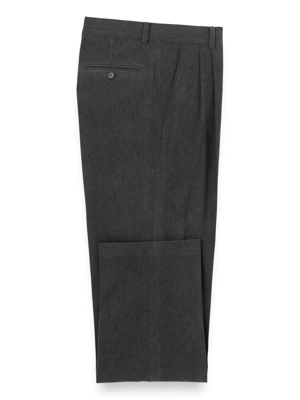 Product Image of Corduroy Pleated Pants-Charcoal#model_pleated front