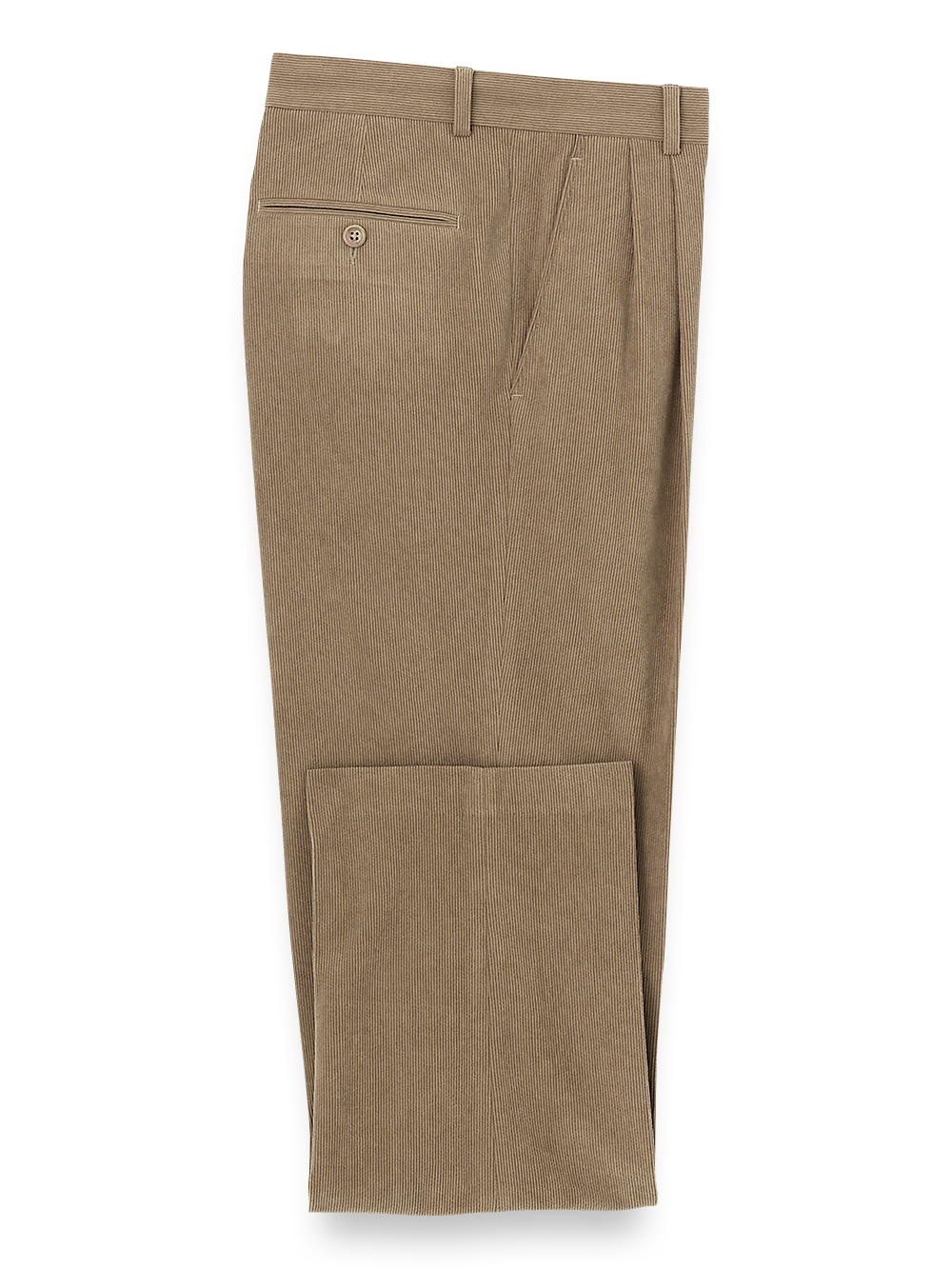 Product Image of Corduroy Pleated Pants-Taupe#model_pleated front