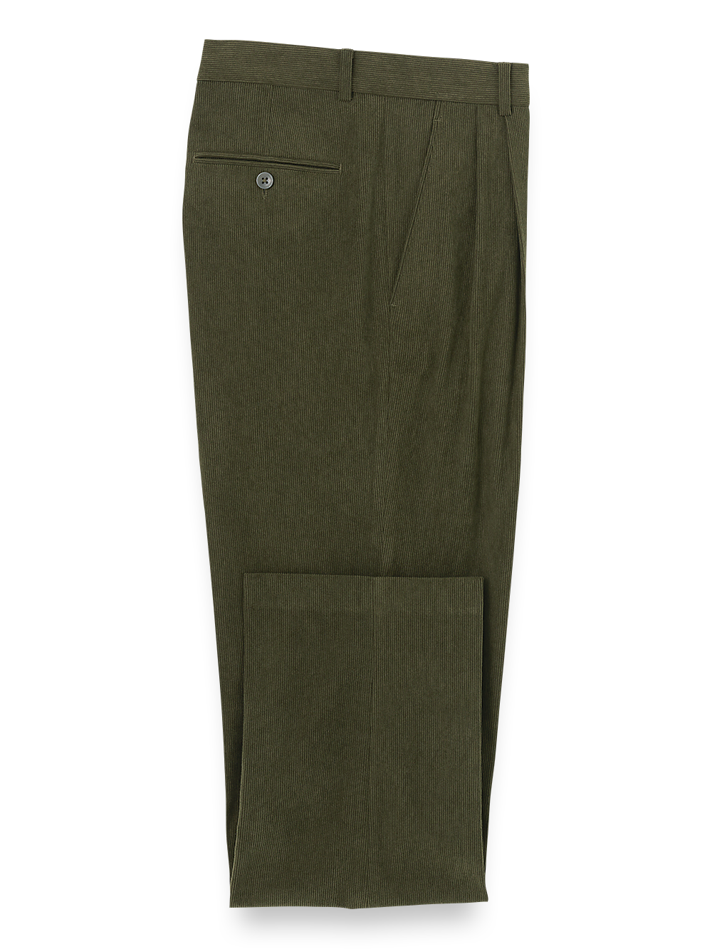 Product Image of Corduroy Pleated Pants-Sage#model_pleated front