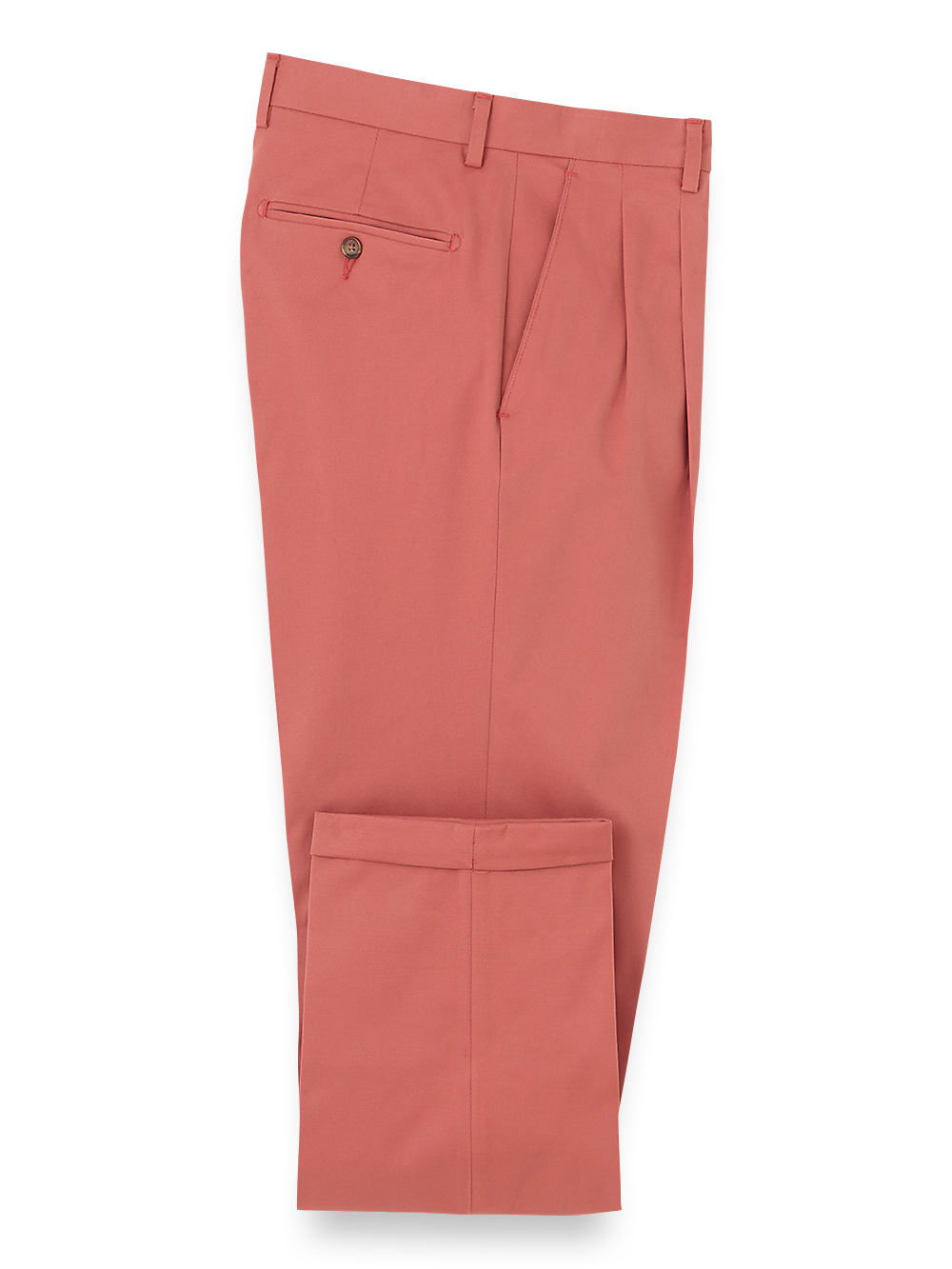 Product Image of Cotton Stretch Twill Pants-Rose#model_pleated front