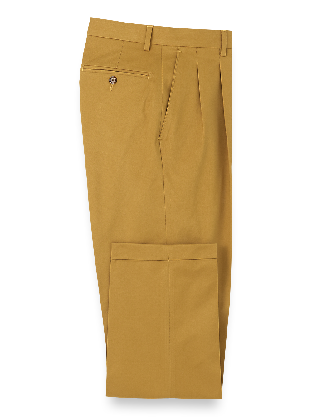 Product Image of Cotton Stretch Twill Pants-Dark Gold#model_pleated front