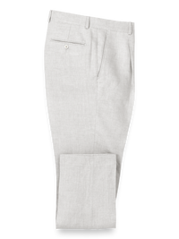 Linen Chambray Twill Single Pleat Pants - Ivory