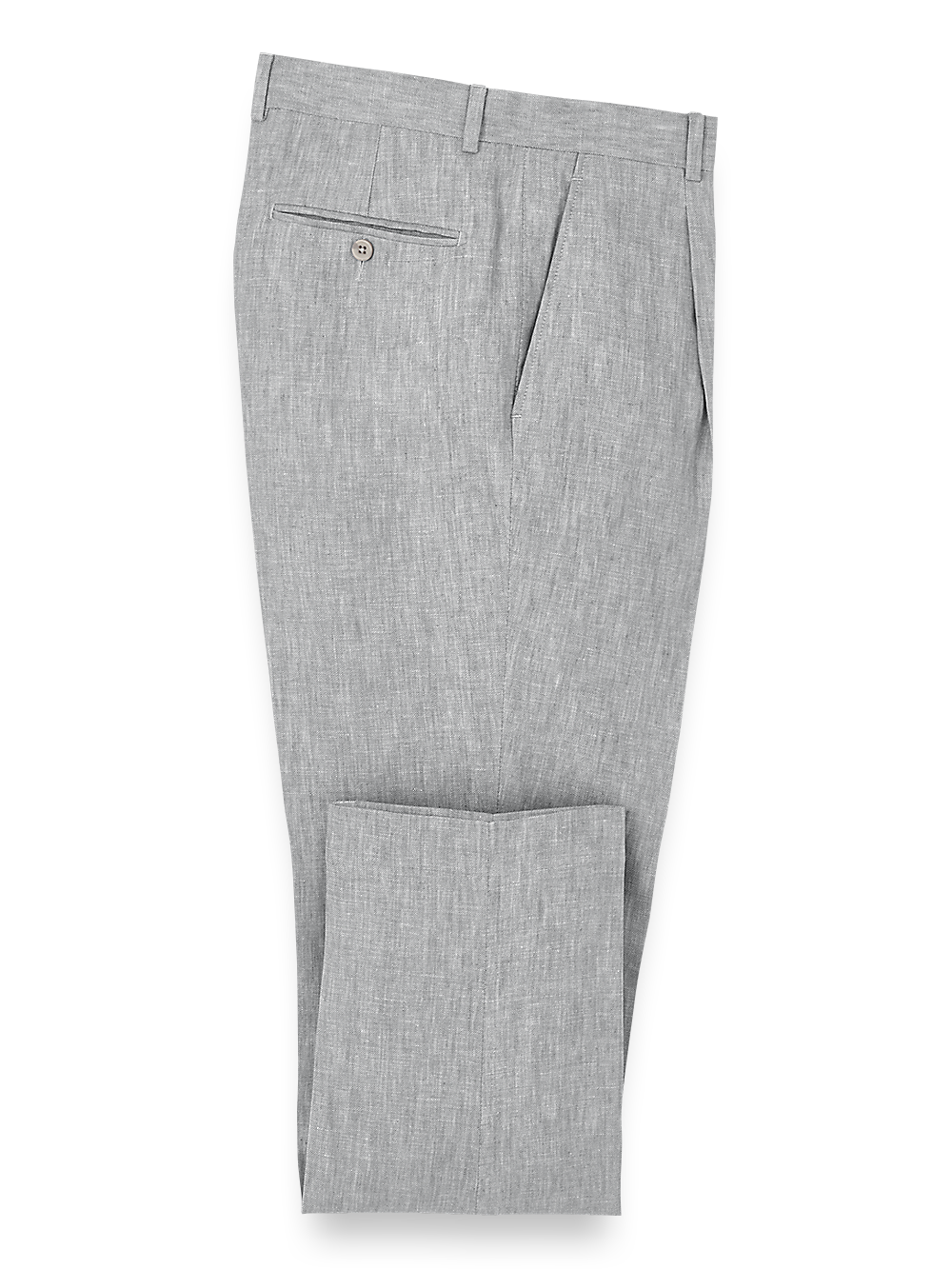 Product Image of Linen Chambray Twill Single Pleat Pants-Grey