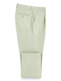 Linen Chambray Twill Single Pleat Pants - Mint