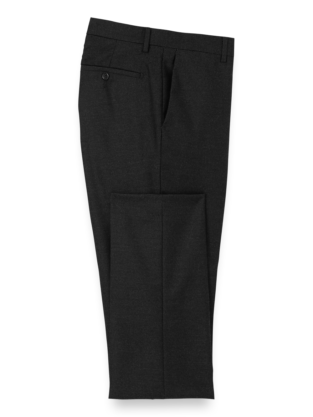 Product Image of Wool Flannel Flat Front Pants-Black