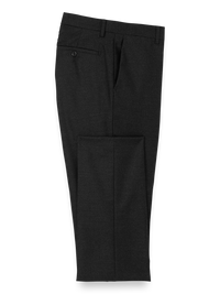 Wool Flannel Flat Front Pants - Black