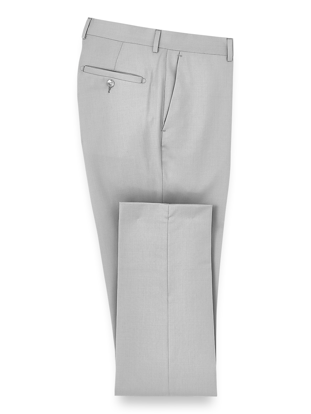 Product Image of Wool Gabardine Pants-Light Grey#model_flat front