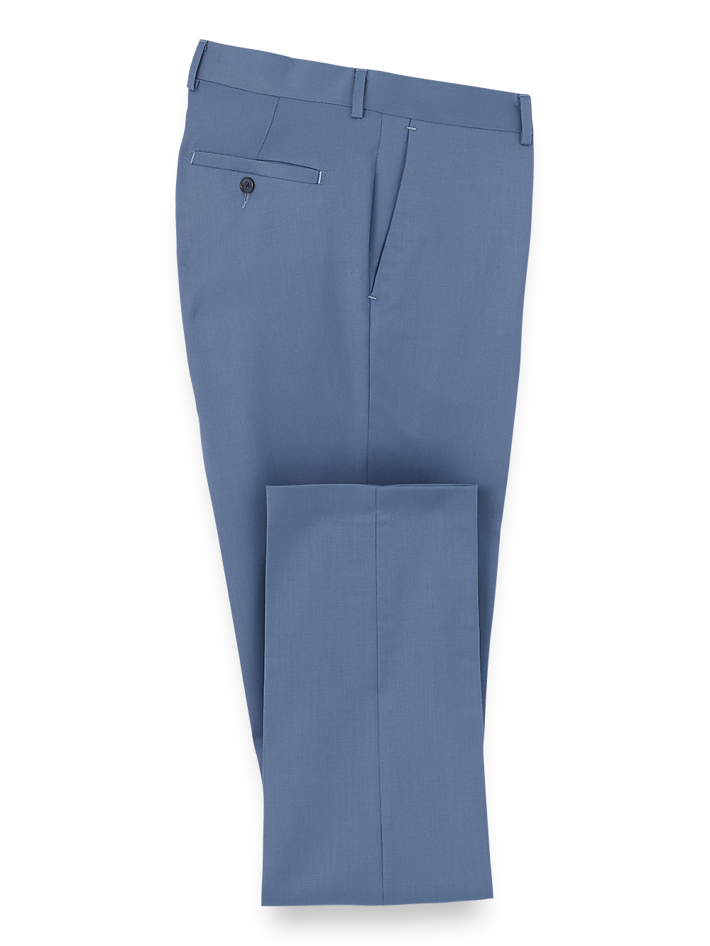 Product Image of Wool Gabardine Pants-Postal Blue#model_flat front