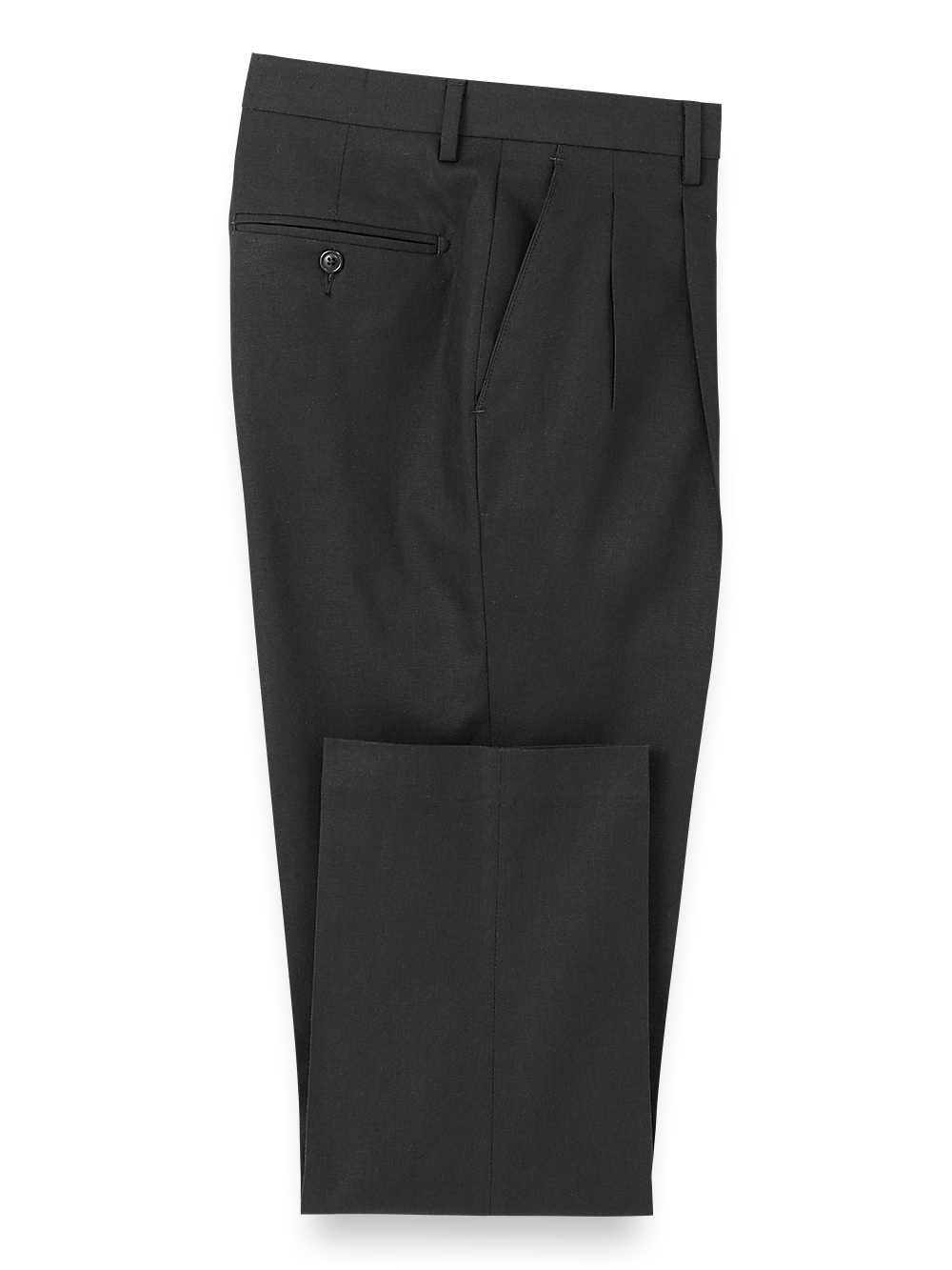 Product Image of Linen / Cotton Pants-Black#model_pleated front